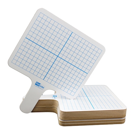 Flipside Two-Sided (3/8in Graph/Blank) Dry Erase Graphing Paddles, PK12 18124